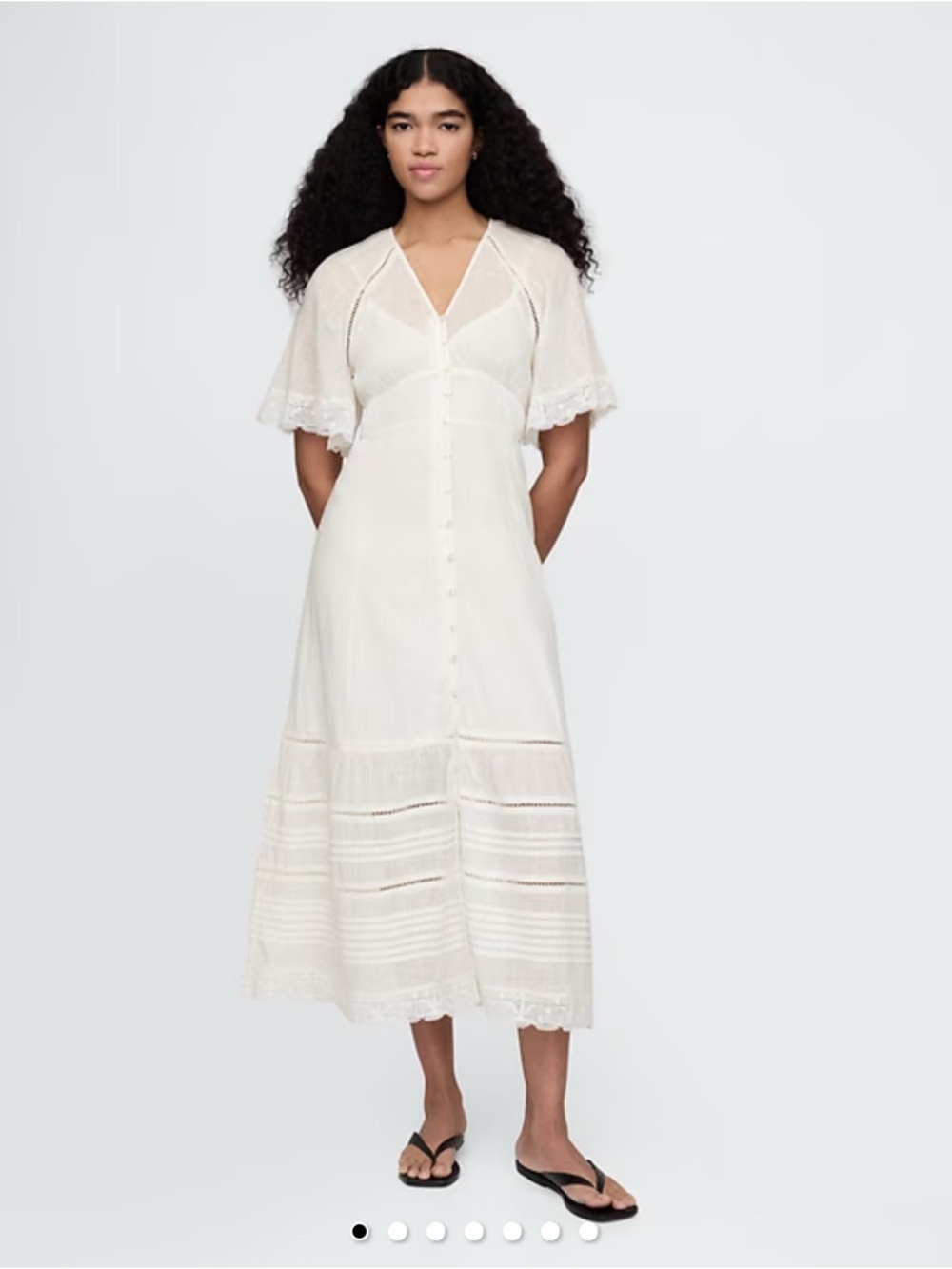 GAP Lace Trim Midi Dress